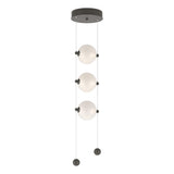 Hubbardton Forge 2023 Dark Smoke Opal Glass (GG) Standard Abacus 3-Light LED Pendant