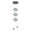 Hubbardton Forge 2023 Dark Smoke Cool Grey Glass (YL) Standard Abacus 3-Light LED Pendant