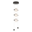 Hubbardton Forge 2023 Oil Rubbed Bronze Opal Glass (GG) Standard Abacus 3-Light LED Pendant