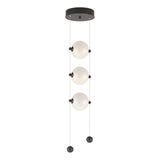Hubbardton Forge 2023 Oil Rubbed Bronze Opal Glass (GG) Standard Abacus 3-Light LED Pendant