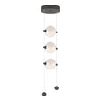 Hubbardton Forge 2023 Natural Iron Opal Glass (GG) Standard Abacus 3-Light LED Pendant