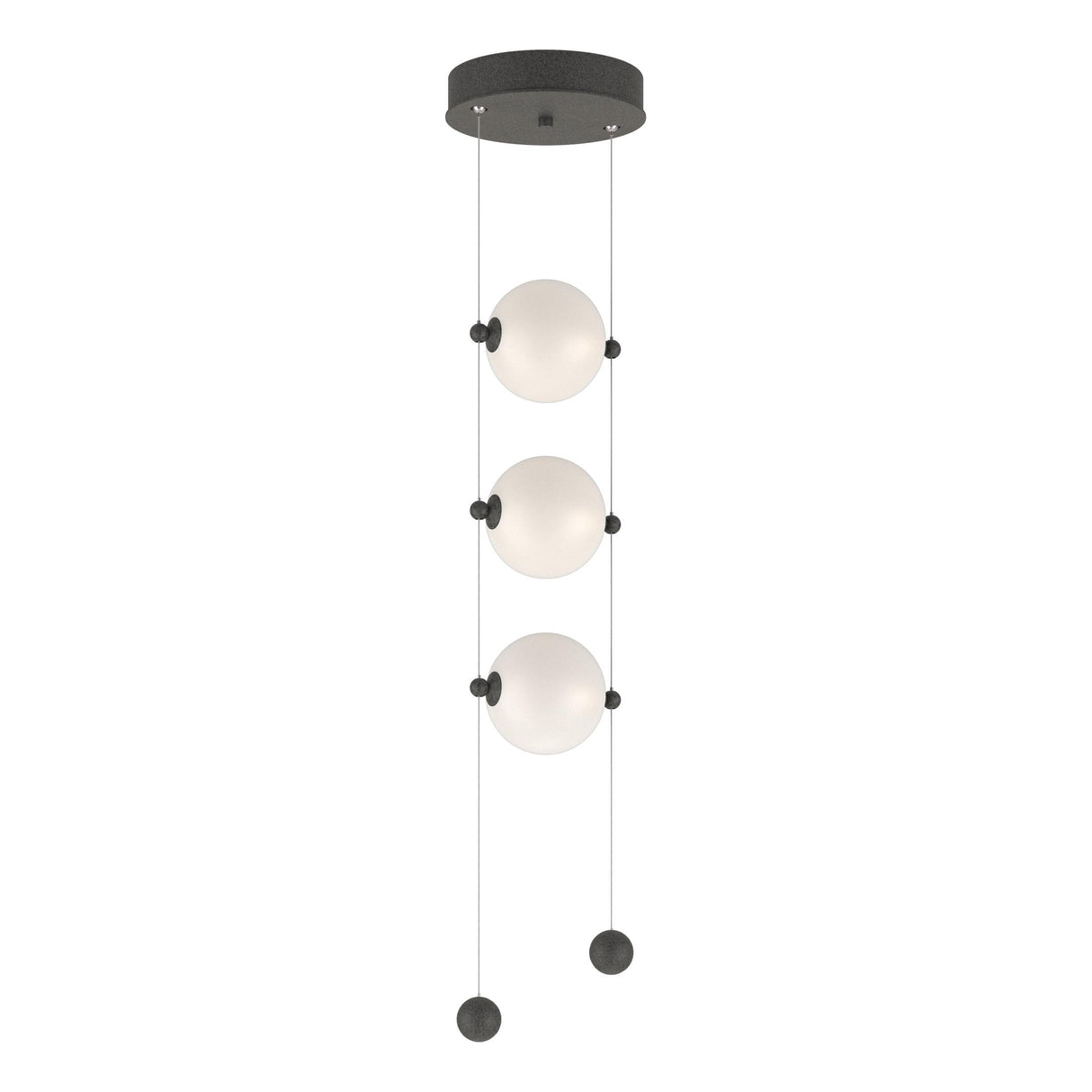 Hubbardton Forge 2023 Natural Iron Opal Glass (GG) Standard Abacus 3-Light LED Pendant