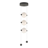 Hubbardton Forge 2023 Natural Iron Opal Glass (GG) Standard Abacus 3-Light LED Pendant
