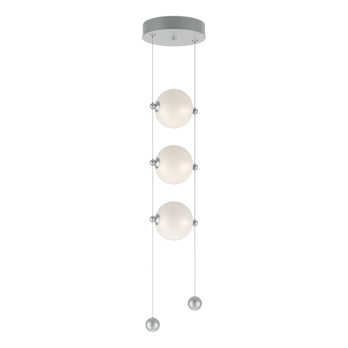 Hubbardton Forge 2023 Vintage Platinum Opal Glass (GG) Standard Abacus 3-Light LED Pendant