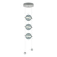 Hubbardton Forge 2023 Vintage Platinum Cool Grey Glass (YL) Standard Abacus 3-Light LED Pendant