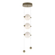 Hubbardton Forge 2023 Soft Gold Opal Glass (GG) Standard Abacus 3-Light LED Pendant