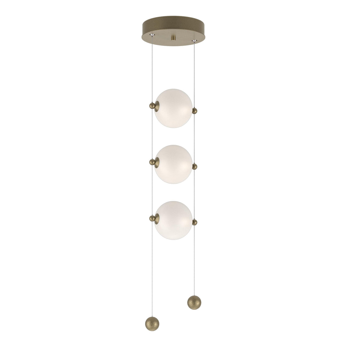 Hubbardton Forge 2023 Soft Gold Opal Glass (GG) Standard Abacus 3-Light LED Pendant