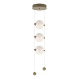 Hubbardton Forge 2023 Soft Gold Opal Glass (GG) Standard Abacus 3-Light LED Pendant