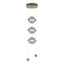 Hubbardton Forge 2023 Soft Gold Cool Grey Glass (YL) Standard Abacus 3-Light LED Pendant