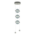 Hubbardton Forge 2023 Sterling Cool Grey Glass (YL) Standard Abacus 3-Light LED Pendant