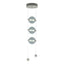 Hubbardton Forge 2023 Sterling Cool Grey Glass (YL) Standard Abacus 3-Light LED Pendant