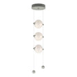 Hubbardton Forge 2023 Sterling Opal Glass (GG) Standard Abacus 3-Light LED Pendant