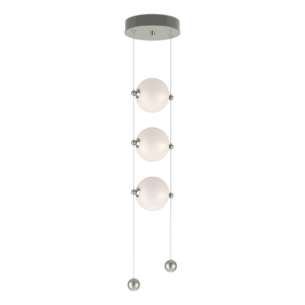 Hubbardton Forge 2023 Sterling Opal Glass (GG) Standard Abacus 3-Light LED Pendant