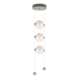 Hubbardton Forge 2023 Sterling Opal Glass (GG) Standard Abacus 3-Light LED Pendant