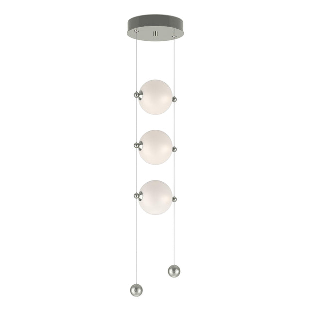 Hubbardton Forge 2023 Sterling Opal Glass (GG) Standard Abacus 3-Light LED Pendant