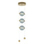Hubbardton Forge 2023 Modern Brass Cool Grey Glass (YL) Standard Abacus 3-Light LED Pendant