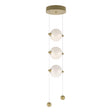 Hubbardton Forge 2023 Modern Brass Opal Glass (GG) Standard Abacus 3-Light LED Pendant