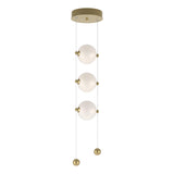 Hubbardton Forge 2023 Modern Brass Opal Glass (GG) Standard Abacus 3-Light LED Pendant