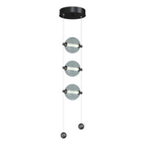 Hubbardton Forge 2023 Ink Cool Grey Glass (YL) Standard Abacus 3-Light LED Pendant