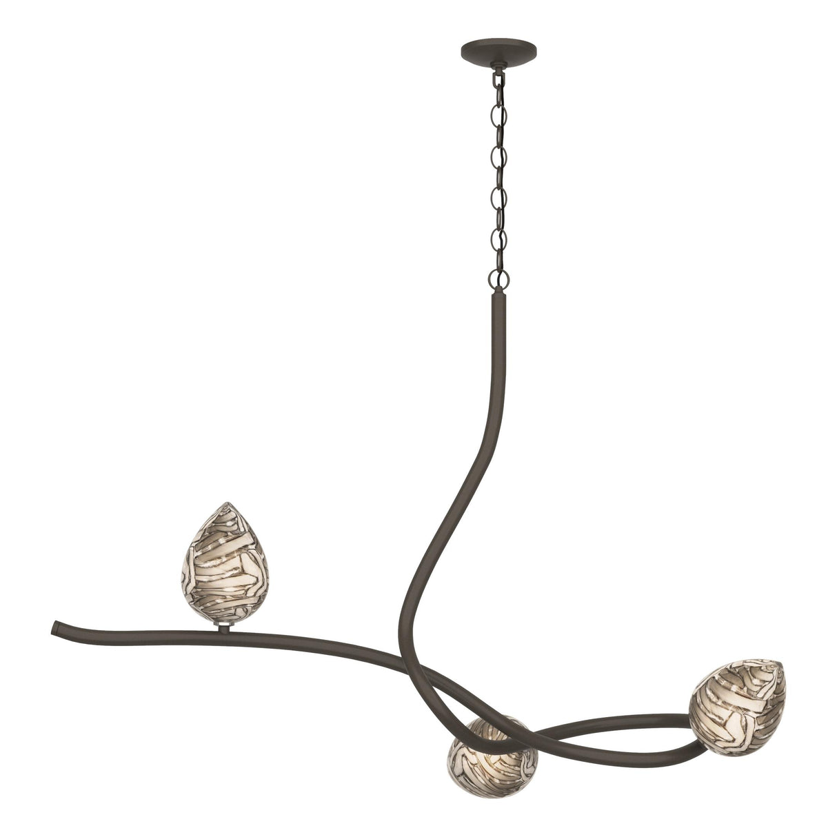 Hubbardton Forge 2023 Dark Smoke Floret Glass (CA) Floret Pendant