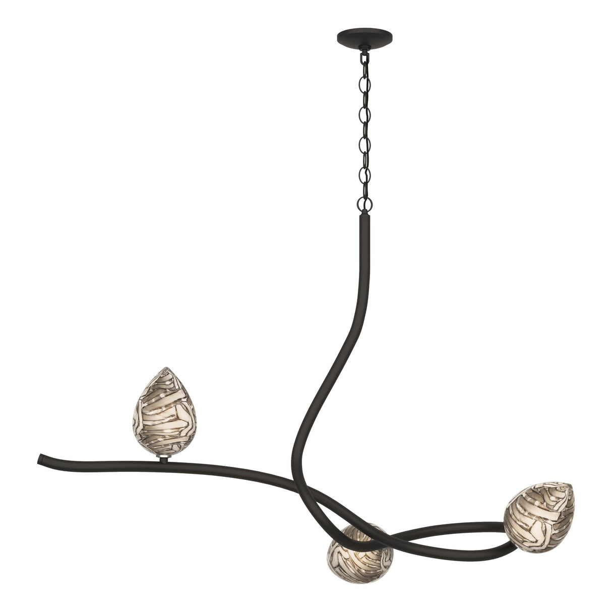 Hubbardton Forge 2023 Black Floret Glass (CA) Floret Pendant
