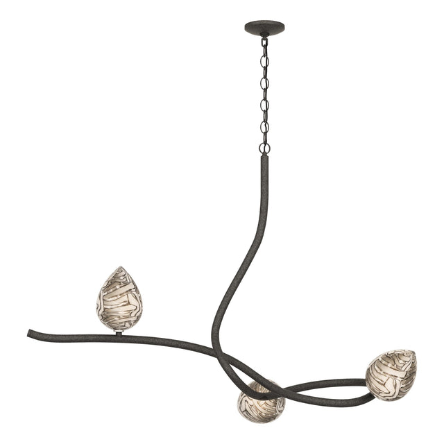 Hubbardton Forge 2023 Natural Iron Floret Glass (CA) Floret Pendant