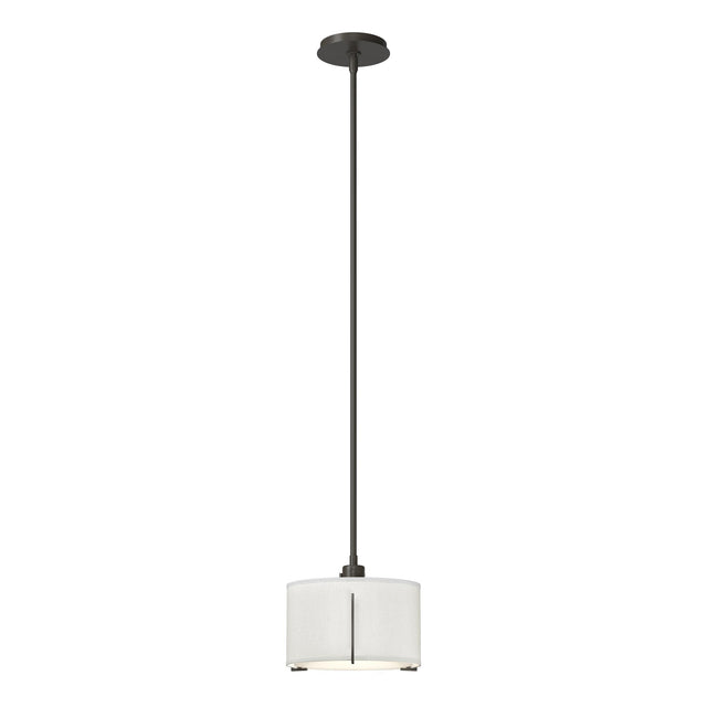 Hubbardton Forge 2008 Dark Smoke Natural Anna Shade (SF) Multi Exos Small Single Shade Pendant