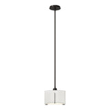 Hubbardton Forge 2008 Oil Rubbed Bronze Natural Anna Shade (SF) Multi Exos Small Single Shade Pendant
