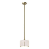 Hubbardton Forge 2008 Modern Brass Flax Shade (SE) Multi Exos Small Single Shade Pendant