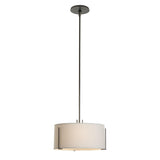 Hubbardton Forge 2007 Dark Smoke Flax Shade (SE) Multi Exos Single Shade Pendant
