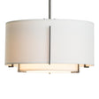 Hubbardton Forge 2008 Natural Iron Natural Anna Inner Shade & Natural Anna Outer Shade Multi Exos Small Double Shade Pendant