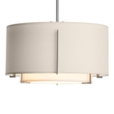 Hubbardton Forge 2008 Vintage Platinum Natural Anna Inner Shade & Flax Outer Shade Multi Exos Small Double Shade Pendant