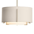 Hubbardton Forge 2008 Soft Gold Natural Anna Inner Shade & Flax Outer Shade Multi Exos Small Double Shade Pendant