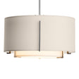 Hubbardton Forge 2008 Sterling Natural Anna Inner Shade & Flax Outer Shade Multi Exos Small Double Shade Pendant