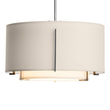 Hubbardton Forge 2008 Sterling Natural Anna Inner Shade & Flax Outer Shade Multi Exos Small Double Shade Pendant