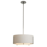 Hubbardton Forge 2007 Dark Smoke Natural Anna Inner Shade & Flax Outer Shade Multi Exos Double Shade Pendant