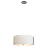 Hubbardton Forge 2007 Dark Smoke Natural Anna Inner Shade & Natural Anna Outer Shade Multi Exos Double Shade Pendant