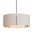 Hubbardton Forge 2007 Black Natural Anna Inner Shade & Flax Outer Shade Multi Exos Double Shade Pendant