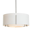 Hubbardton Forge 2008 Natural Iron Natural Anna Inner Shade & Natural Anna Outer Shade Multi Exos Large Double Shade Pendant