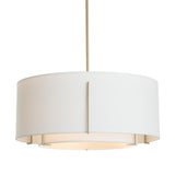 Hubbardton Forge 2008 Soft Gold Natural Anna Inner Shade & Natural Anna Outer Shade Multi Exos Large Double Shade Pendant