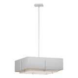 Hubbardton Forge 2013 White Natural Anna Inner Shade & Natural Anna Outer Shade Multi Exos Square Double Shade Pendant