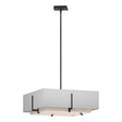 Hubbardton Forge 2013 Black Natural Anna Inner Shade & Natural Anna Outer Shade Multi Exos Square Double Shade Pendant