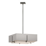 Hubbardton Forge 2013 Natural Iron Natural Anna Inner Shade & Flax Outer Shade Multi Exos Square Double Shade Pendant