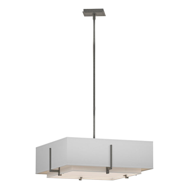 Hubbardton Forge 2013 Natural Iron Natural Anna Inner Shade & Natural Anna Outer Shade Multi Exos Square Double Shade Pendant