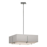 Hubbardton Forge 2013 Vintage Platinum Natural Anna Inner Shade & Flax Outer Shade Multi Exos Square Double Shade Pendant