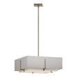 Hubbardton Forge 2013 Soft Gold Natural Anna Inner Shade & Flax Outer Shade Multi Exos Square Double Shade Pendant
