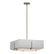 Hubbardton Forge 2013 Soft Gold Natural Anna Inner Shade & Natural Anna Outer Shade Multi Exos Square Double Shade Pendant