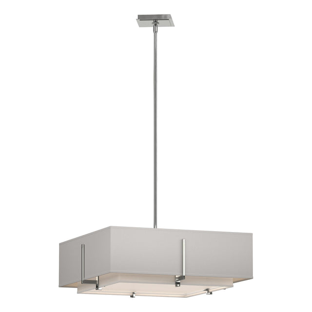 Hubbardton Forge 2013 Sterling Natural Anna Inner Shade & Flax Outer Shade Multi Exos Square Double Shade Pendant