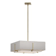 Hubbardton Forge 2013 Modern Brass Natural Anna Inner Shade & Flax Outer Shade Multi Exos Square Double Shade Pendant