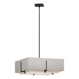 Hubbardton Forge 2013 Ink Natural Anna Inner Shade & Flax Outer Shade Multi Exos Square Double Shade Pendant